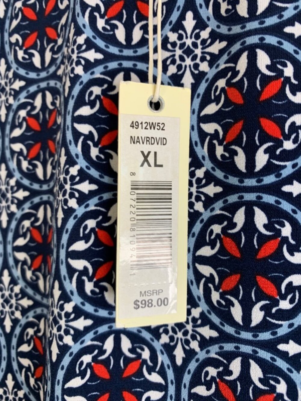 NWT Max Studio Mosaic Print Knee Dress Lightweight Travel XL Jersey 3/4 Sleeve - Picture 4 of 12